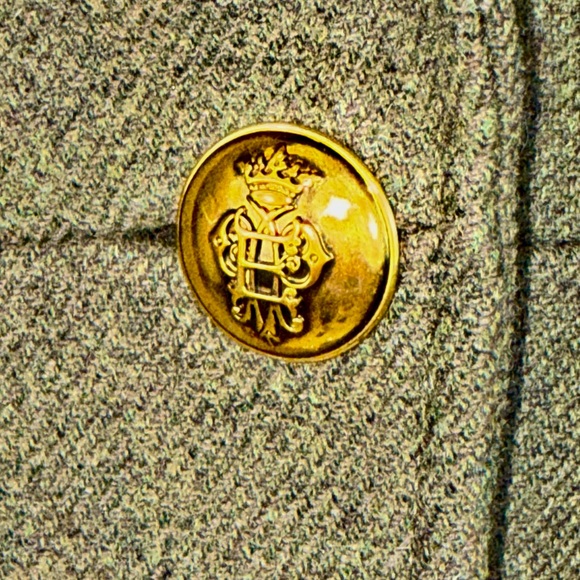 Emilio Pucci Olive Blazer with Black Embroidery and Gold Buttons - Picture 2 of 14